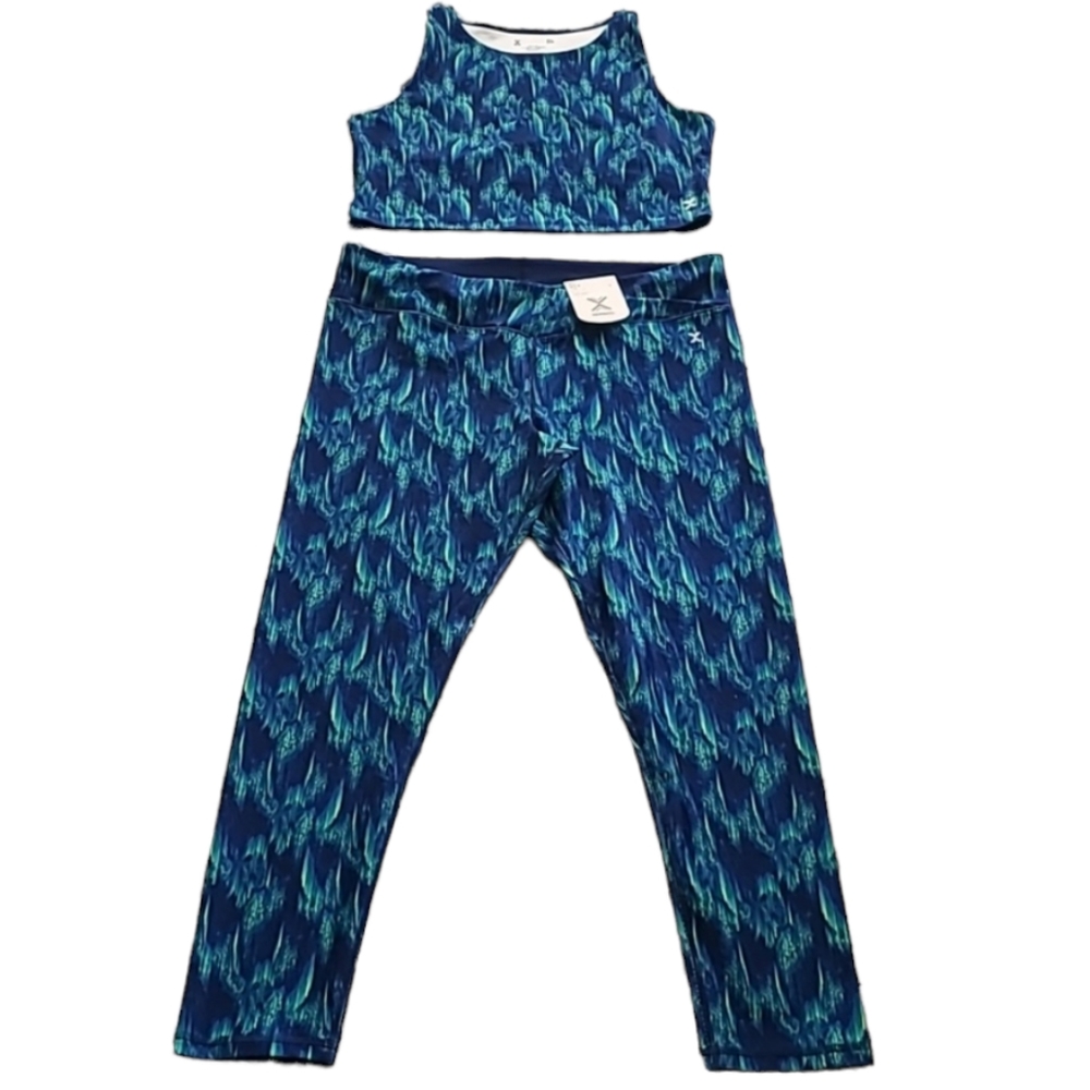 XERSION GIRLS BLUE PLUS SIZE MATCHING ACTIVE TOP AND BOTTOM BUNDLE SIZE LARGE